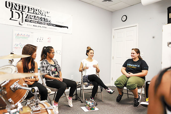 The center's founder, Nicole Kealoha, guides a leadership class.