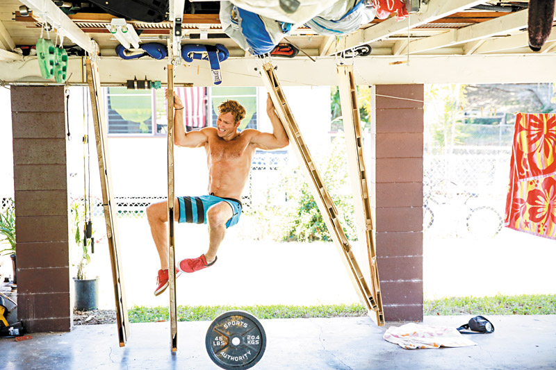 McCartney working out in the makeshift gym he constructed at his home to train for the show BODIE COLLINS PHOTOS