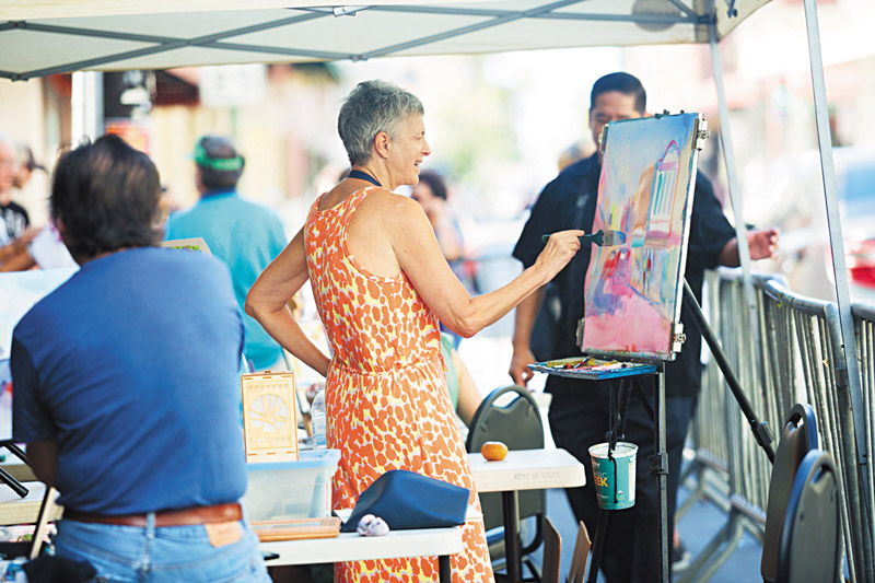 Alexandra W. Eyer was painting outside The ARTS at Marks Garage 