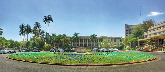 As part of Sexual Assault Awareness Month, University of Hawaii at Manoa Women's Center created a display depicting the 1 in 5 women and 1 in 16 men that are victims of sexual violence while in college PHOTO FROM JENNIFER BARNETT