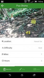 Hike Aloha informs hikers of checkpoints and basic trail details, and comes with an emergency messaging system. HIKE ALOHA PHOTO
