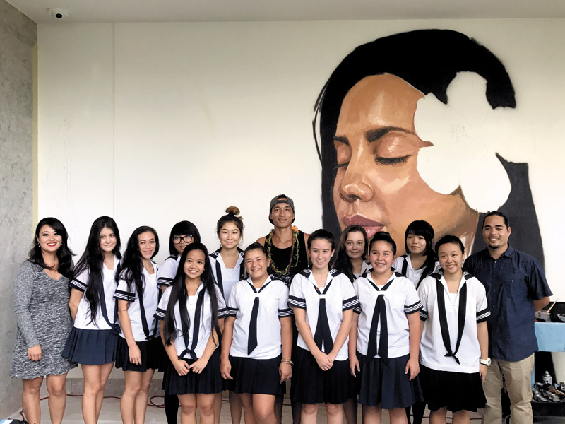 During his recent visit home, Sean Yoro spoke with a group of students about his work PHOTO COURTESY SHELLEY CRAMER