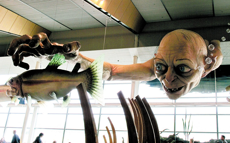 The author resolves to be as bold in her media consumption as Gollum (pictured here in a display at Wellington Airport in New Zealand) is when hunting for fish AP PHOTO 