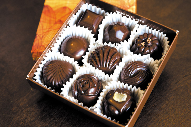 Choco le‘a sells its creations in various sizes, including this nine-piece box
